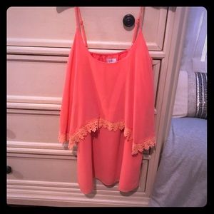 Coral shift dress
